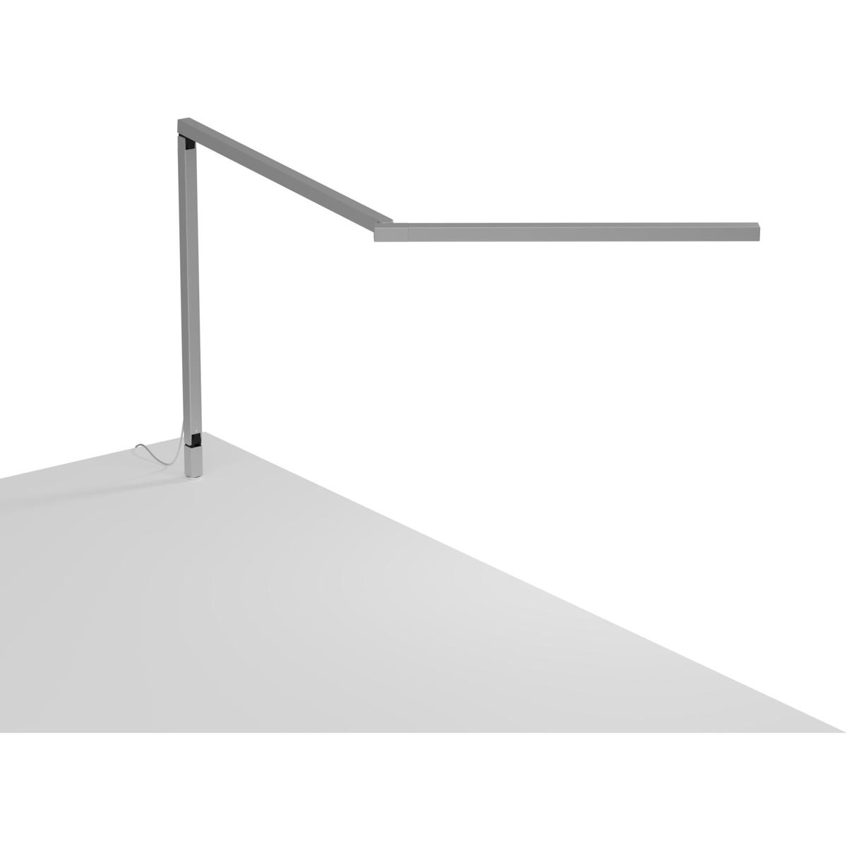 Koncept ZBD3100-W-SIL-THR Z-Bar Mini Gen 4 12.5 inch 5.35 watt Silver Desk Lamp Portable Light, Through-Table Mount
